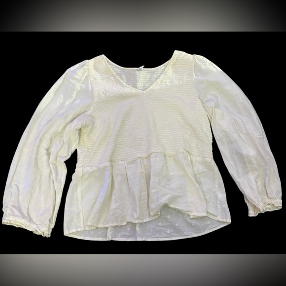 Old Navy Tops - Old Navy Cream Peplum Blouse